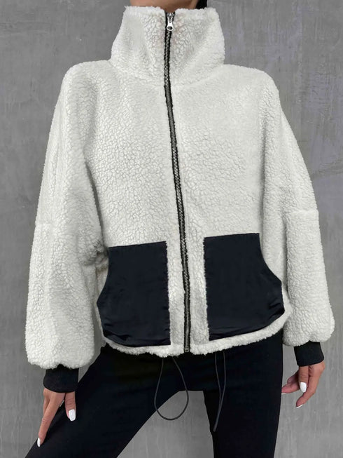 'Zelda' Collared Contrast Jacket - Celes Fashion